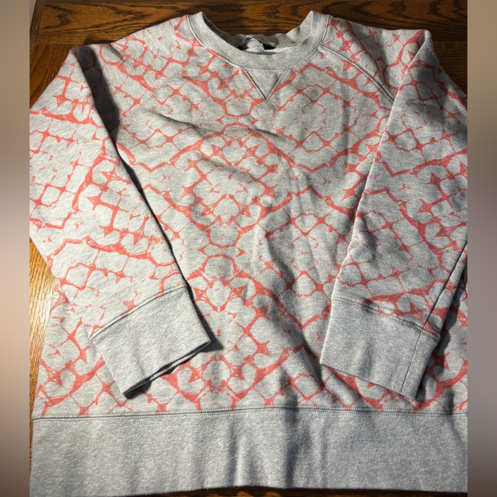 The North Face Gray and Orange Women's Sweatshirt crew neck L